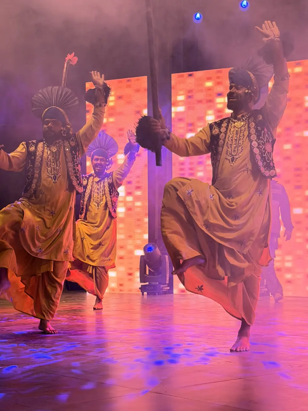 Traditional performers on a festival stage