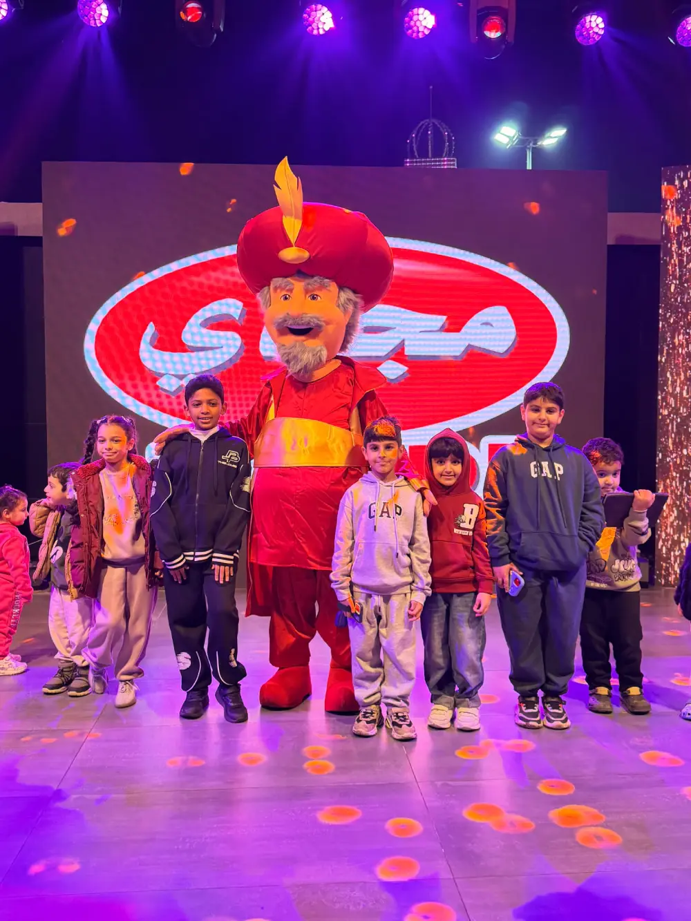 Family festival character with children